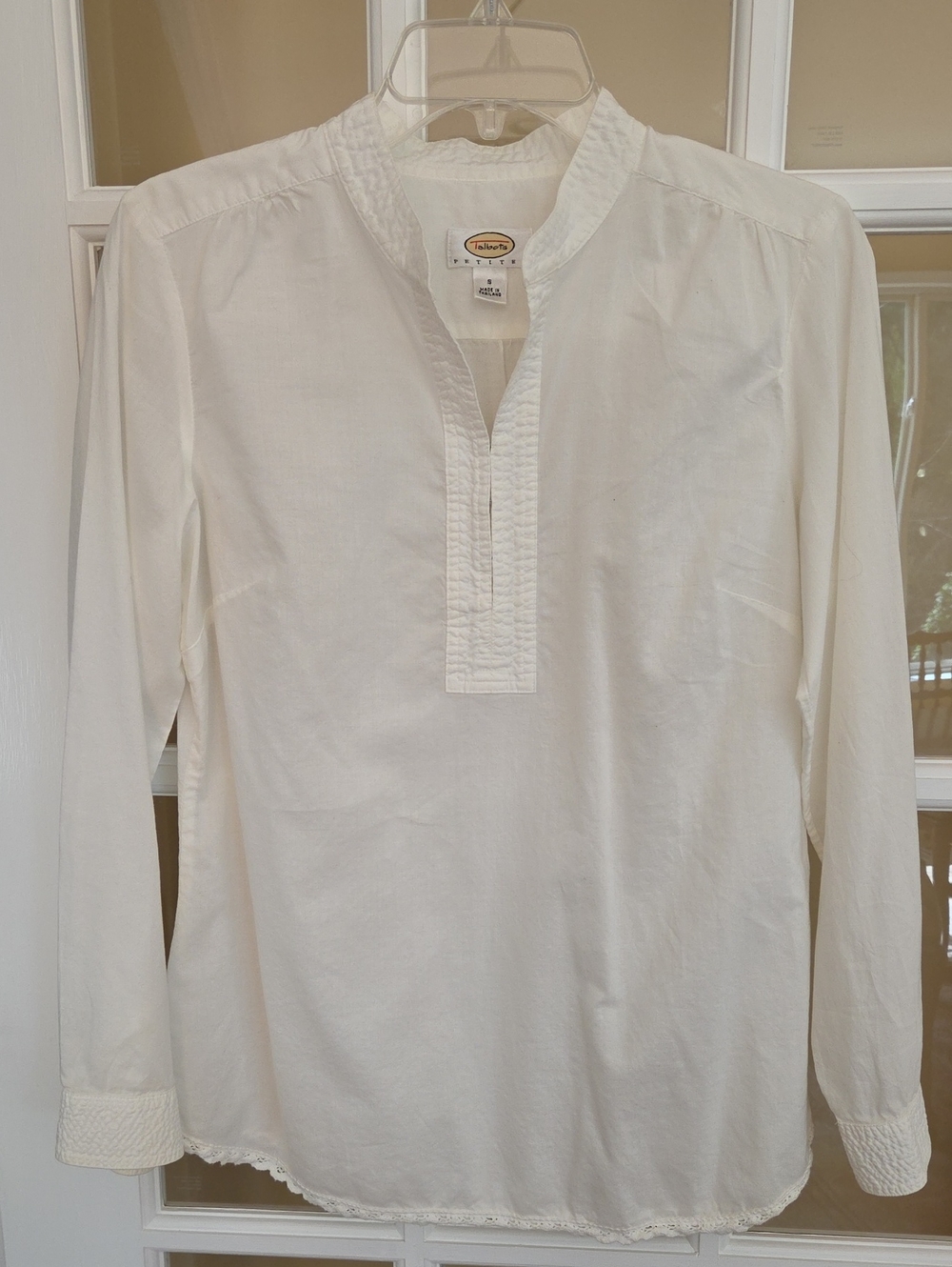 Talbots- Petites: White Long Sleeve Blouse Size: SP
